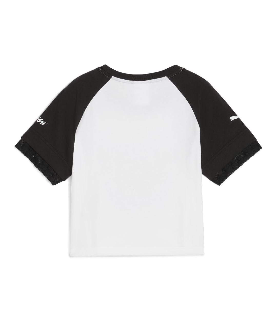 T-Shirt blanc/noir femme puma rocky-2