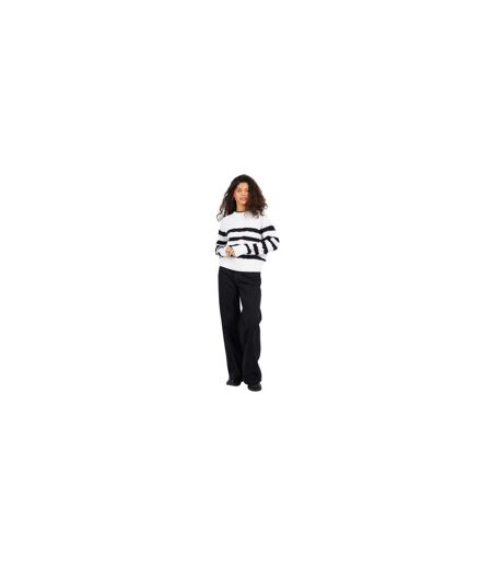 Pull Motif/style À Rayures Femme Blanc Cassé Noir Brave Soul