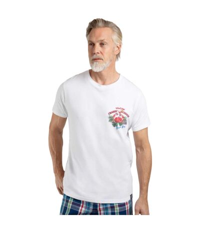 Mens Crabby Shack Back Print T-shirt White Weird Fish