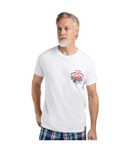 Mens Crabby Shack Back Print T-shirt White Weird Fish