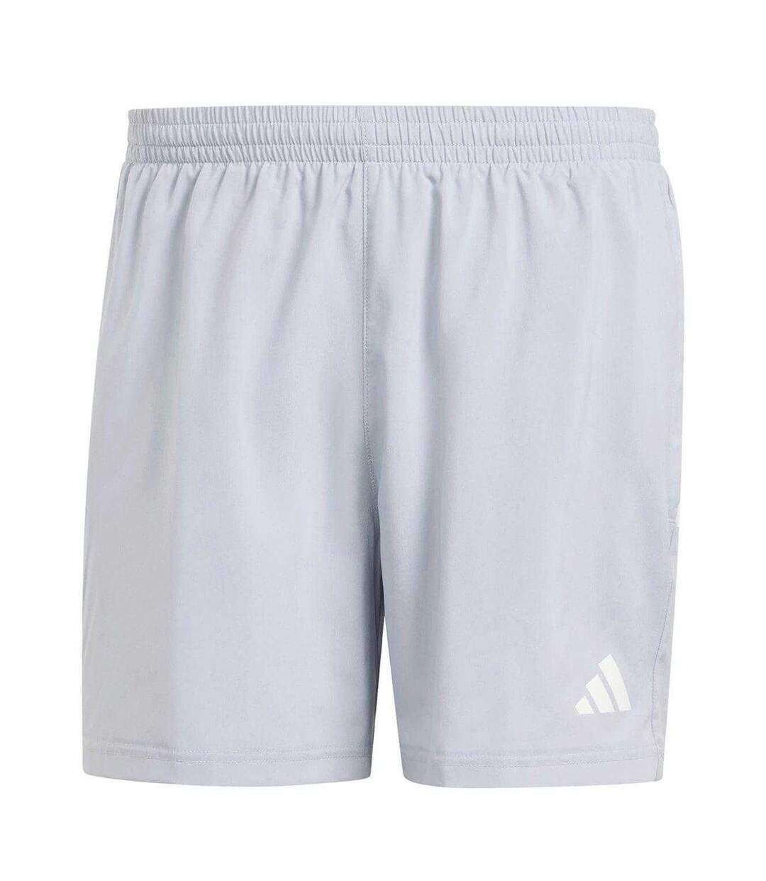 Mens Own The Run Logo Running Shorts Silver Adidas-2