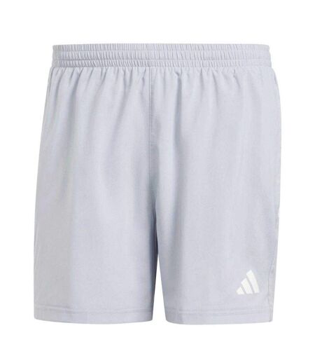 Mens Own The Run Logo Running Shorts Silver Adidas