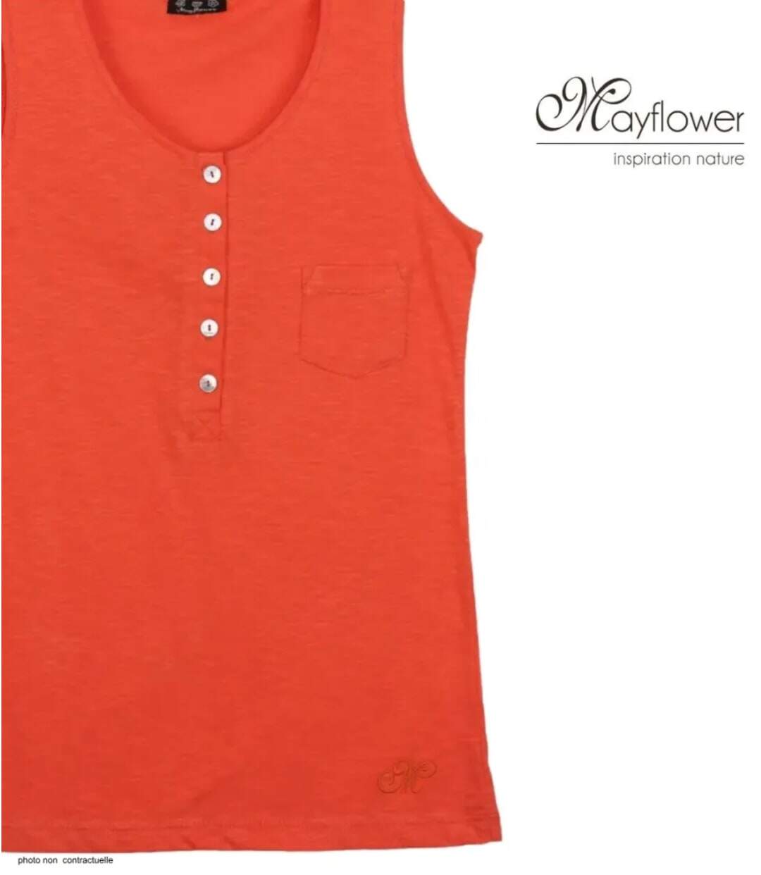 Mayflower ANDY2O Débardeur homme orange en coton pour un style décontracté et estival-4