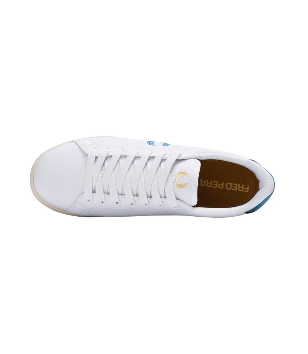 Mens Bay Ocean Logo Leather Trainers White Fred Perry-4