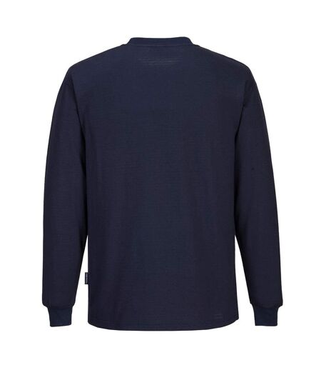 Portwest Mens Anti-Static Long-Sleeved T-Shirt (Navy) - UTPW104
