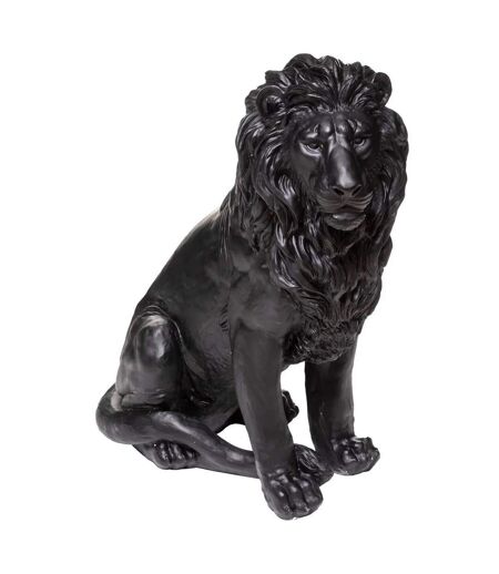 Statuette Déco Lion en Résine 80cm Noir