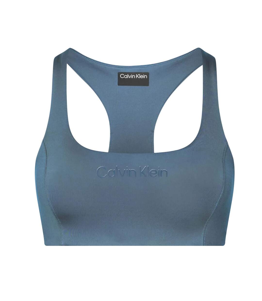 Womens/ladies Medium Impact Sports Bra Blue Calvin Klein-2