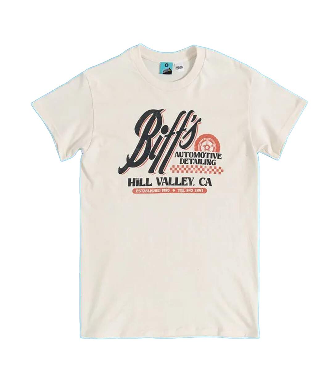 T-shirt Biffs Automotive Detailing Adulte Blanc Back To The Future-1