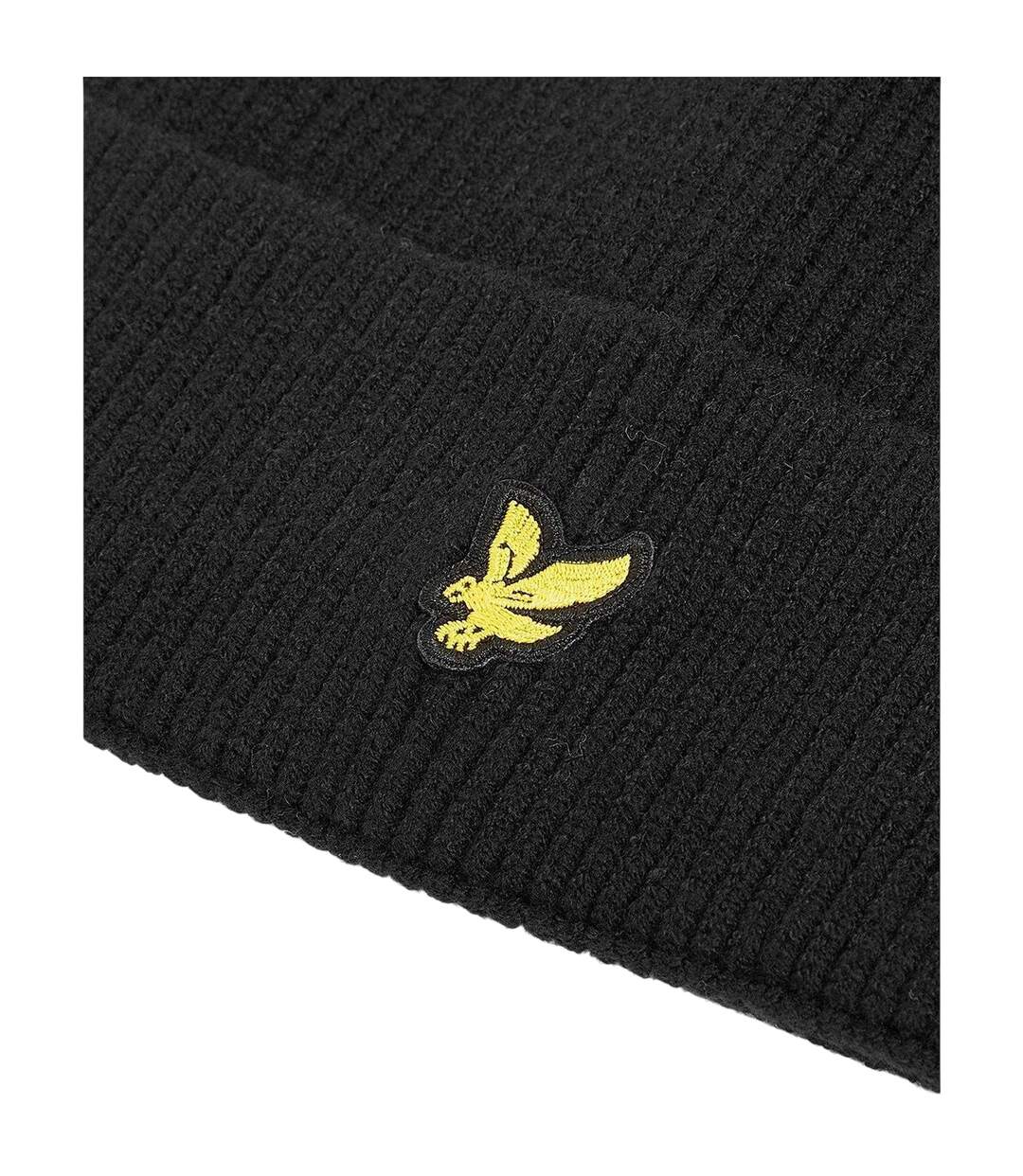 Embroidered Logo Beanie Black Lyle & Scott-3