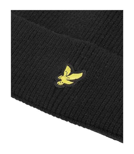 Embroidered Logo Beanie Black Lyle & Scott
