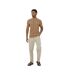 Mens Cotton Button-down Short-sleeved Polo Shirt Tan Brave Soul-1