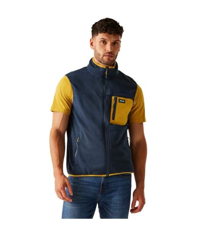 Mens Frankie Fleece Gilet Navy Mustard Regatta