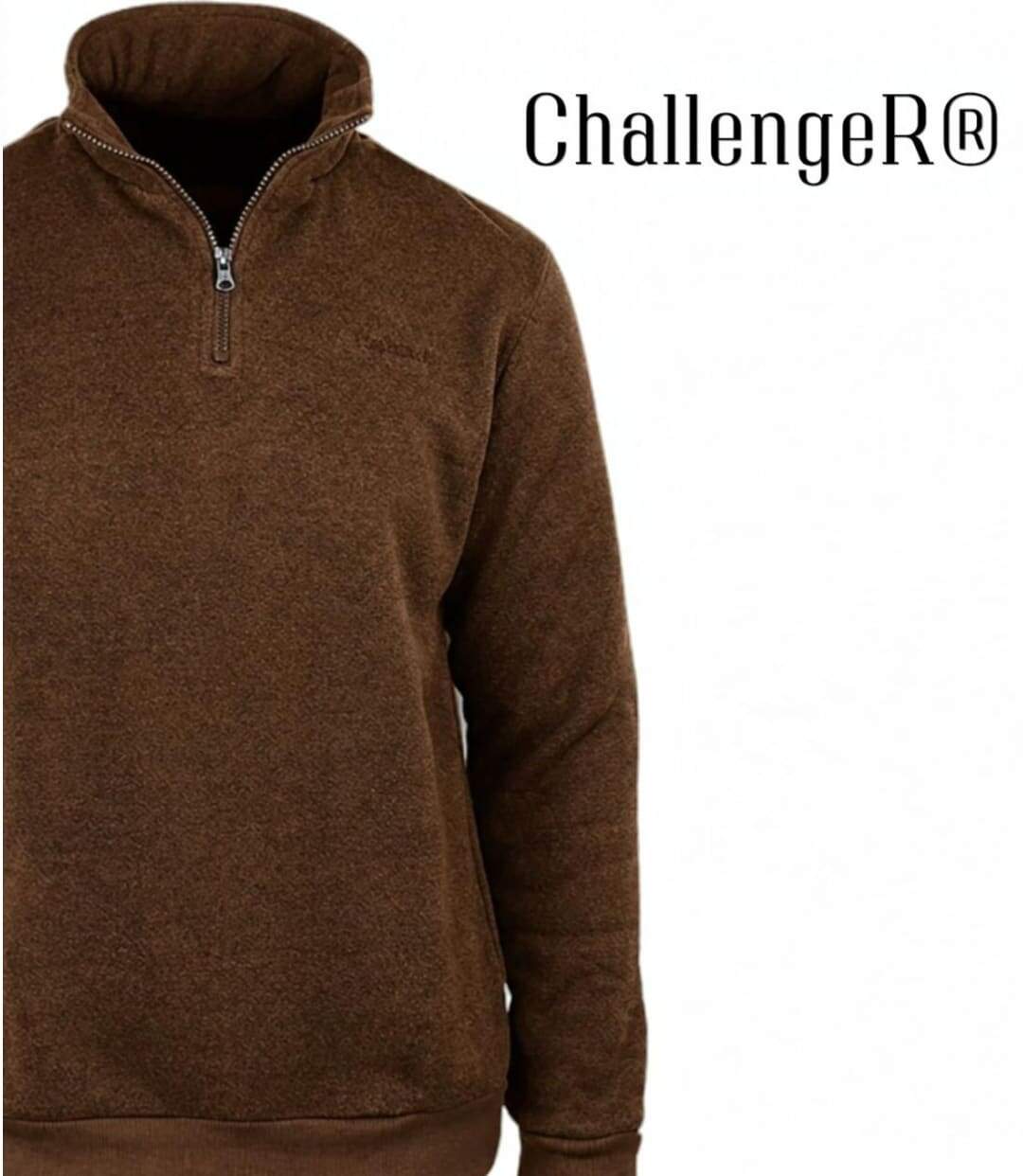 CHALLENGER CHARLY2 — Sweat polaire marron chiné : chaleur et élégance naturelle-4