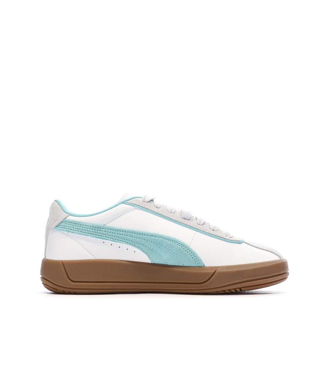 Baskets blanches/turquoise femme puma club klassika-2