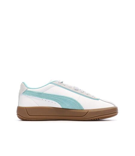 Baskets blanches/turquoise femme puma club klassika