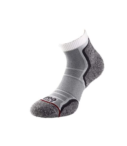1000 Mile Mens Run Ankle Socks (White/Gray)