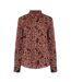 Blouse Manches Longues Motif/style Floral Femme Marron Rouge French Connection-1
