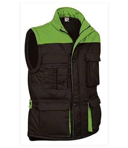 Veste de travail sans manches - Homme - REF THUNDER - black vert pomme