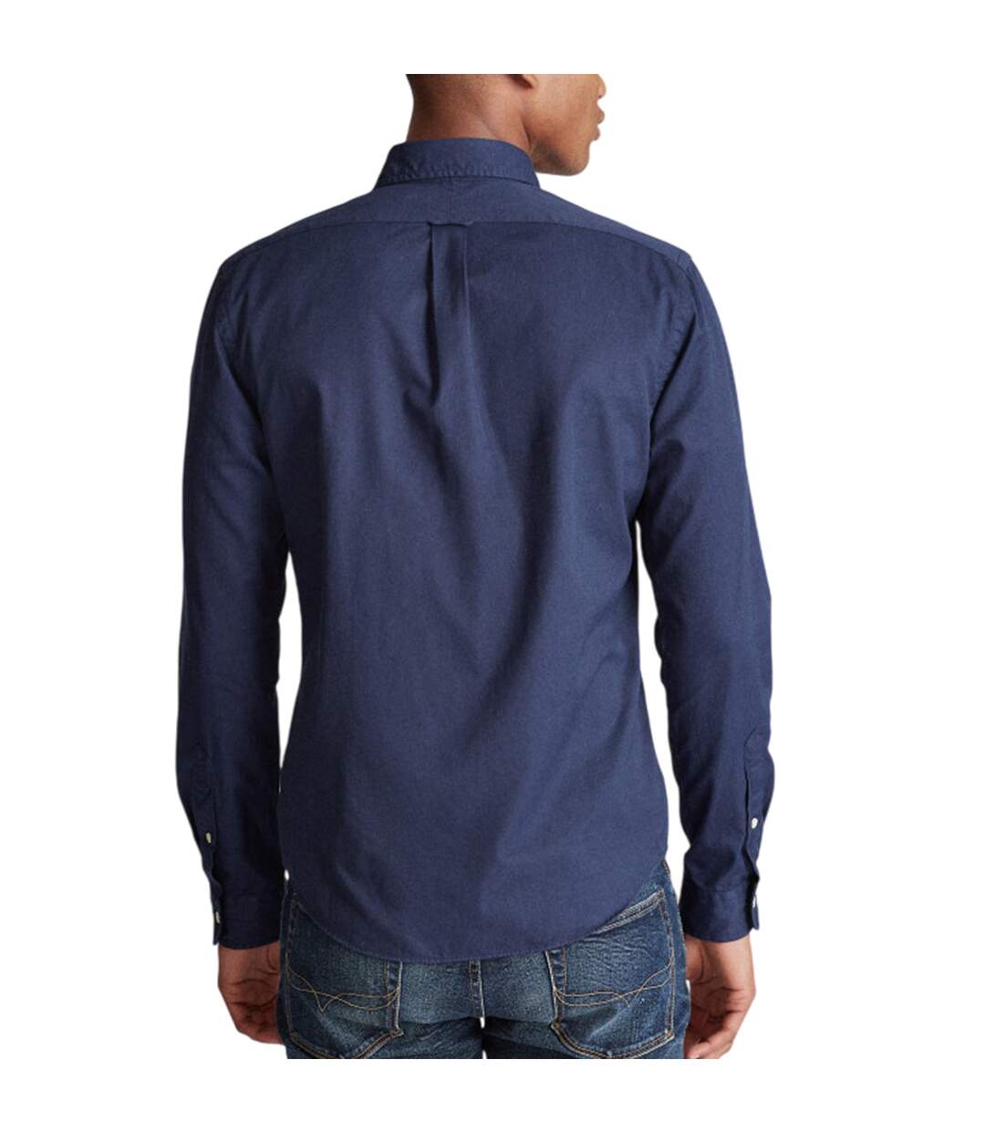Mens Oxford Long-sleeved Button-down Shirt Navy Ralph Lauren-2