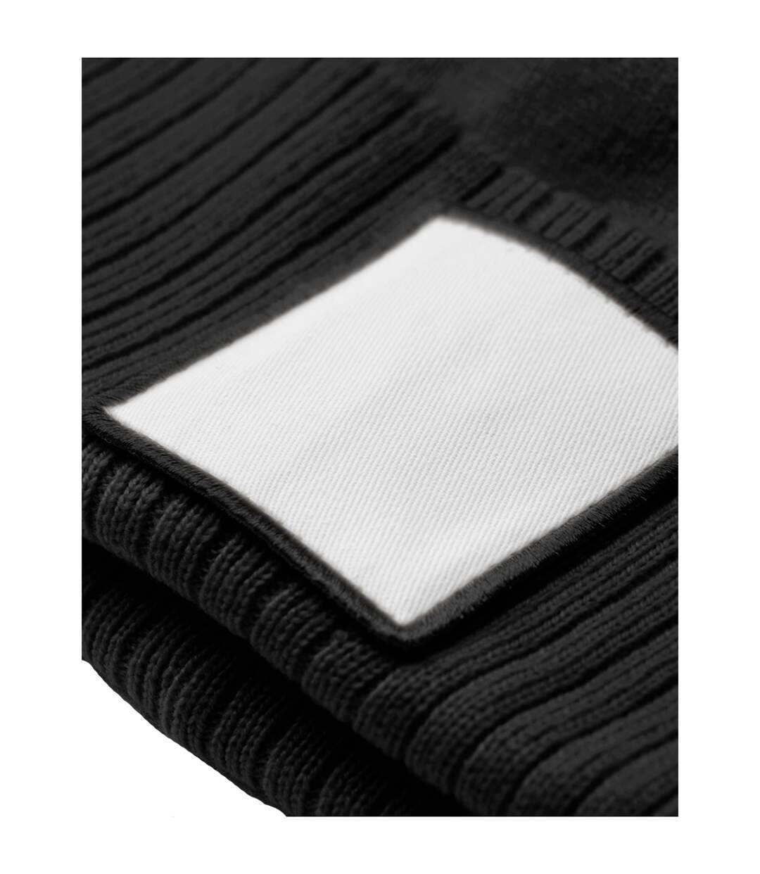 Bonnet Motif/style Pompon Noir Blanc Beechfield-2