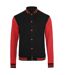 Blouson D'université Adulte Noir Rouge Build Your Brand-1
