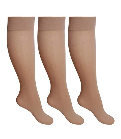 Lot de 2 paires de bas montant femme beige pâle Joanna Gray