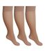 Lot de 2 paires de bas montant femme beige pâle Joanna Gray-1