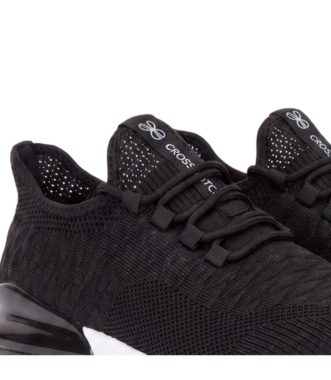 Mens Smitlay Trainers Black White Crosshatch-3