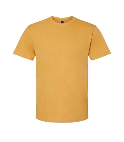 Unisex adult softstyle midweight t-shirt mustard Gildan