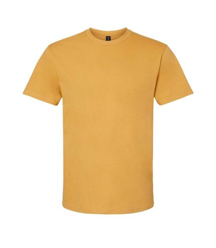 Unisex adult softstyle midweight t-shirt mustard Gildan