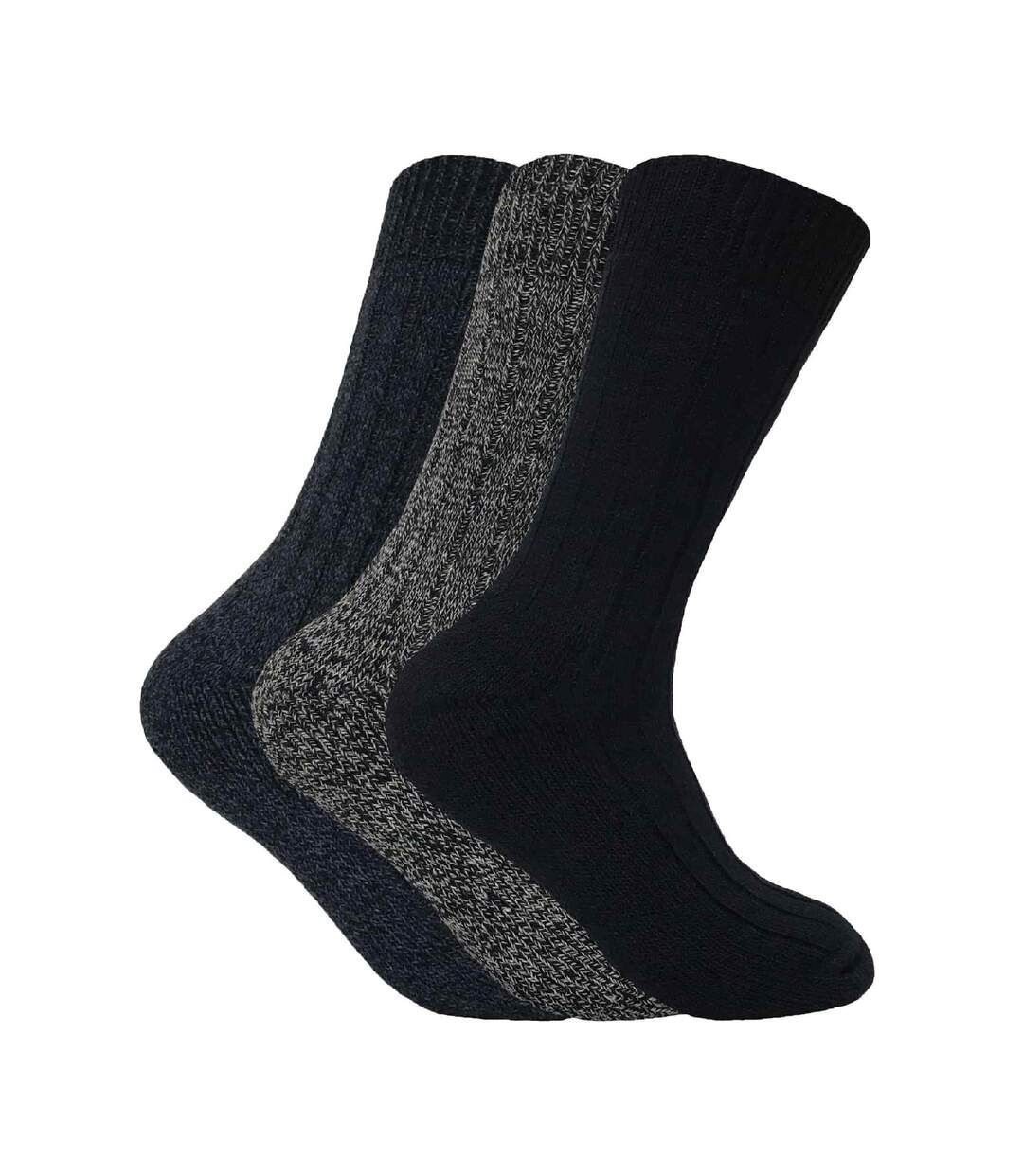 3 Paires Chaussettes en Laine Homme Anti Ampoule-1