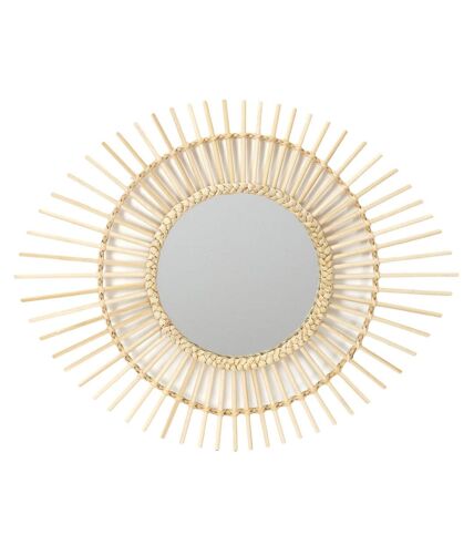 Miroir ovale en rotin - Diam 58 cm