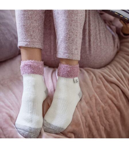 Ladies Ribbed Cuff Thermal Bed Socks for Lounging Around
