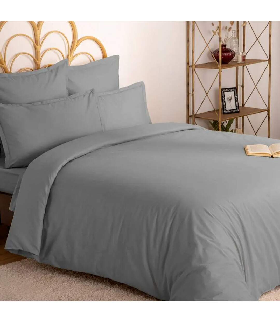 Housse de Couette Intérieur 240x220cm Gris-1