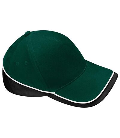 Casquette de baseball unisexe vert bouteille/noir/blanc Beechfield