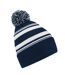 Bonnet Motif/style Rayé Fan Bleu Marine Français Blanc Beechfield-2