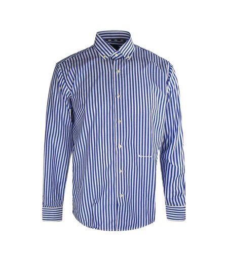 Chemise Manches Longues Motif/style Rayé Homme Bleu Foncé Aquascutum