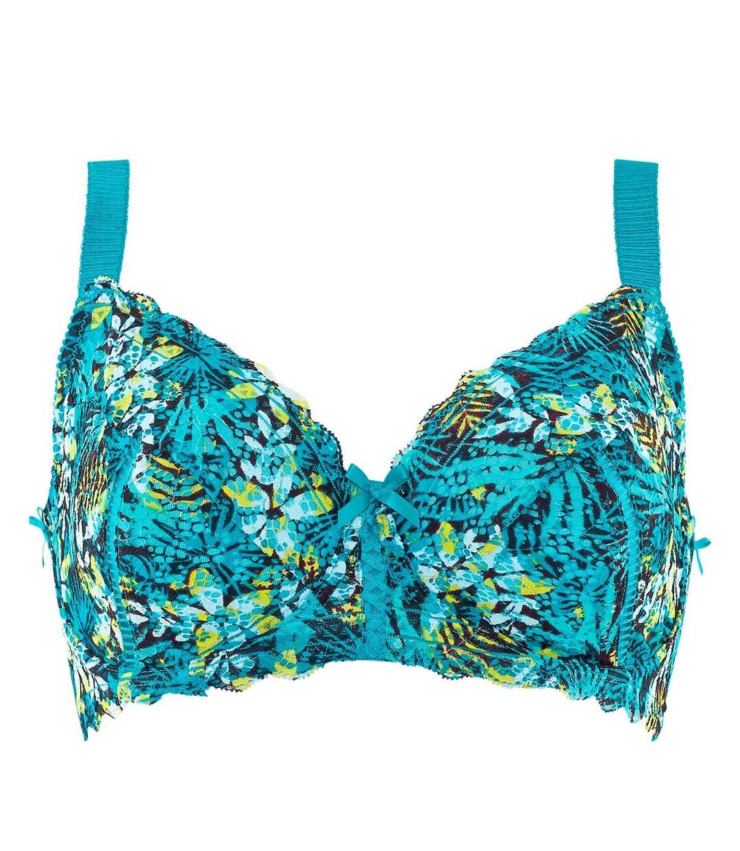 Soutien-gorge grand maintien C, D et E imprimé turquoise Elena-1