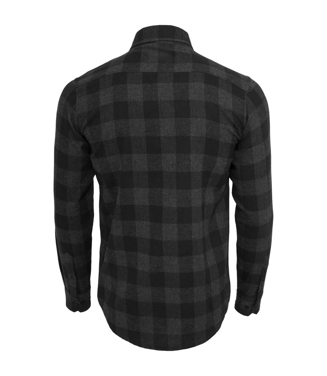 Mens checked flannel shirt black/charcoal Urban Classics-2