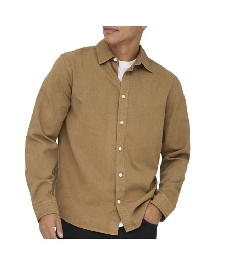 Chemise marron homme only & sons sotto