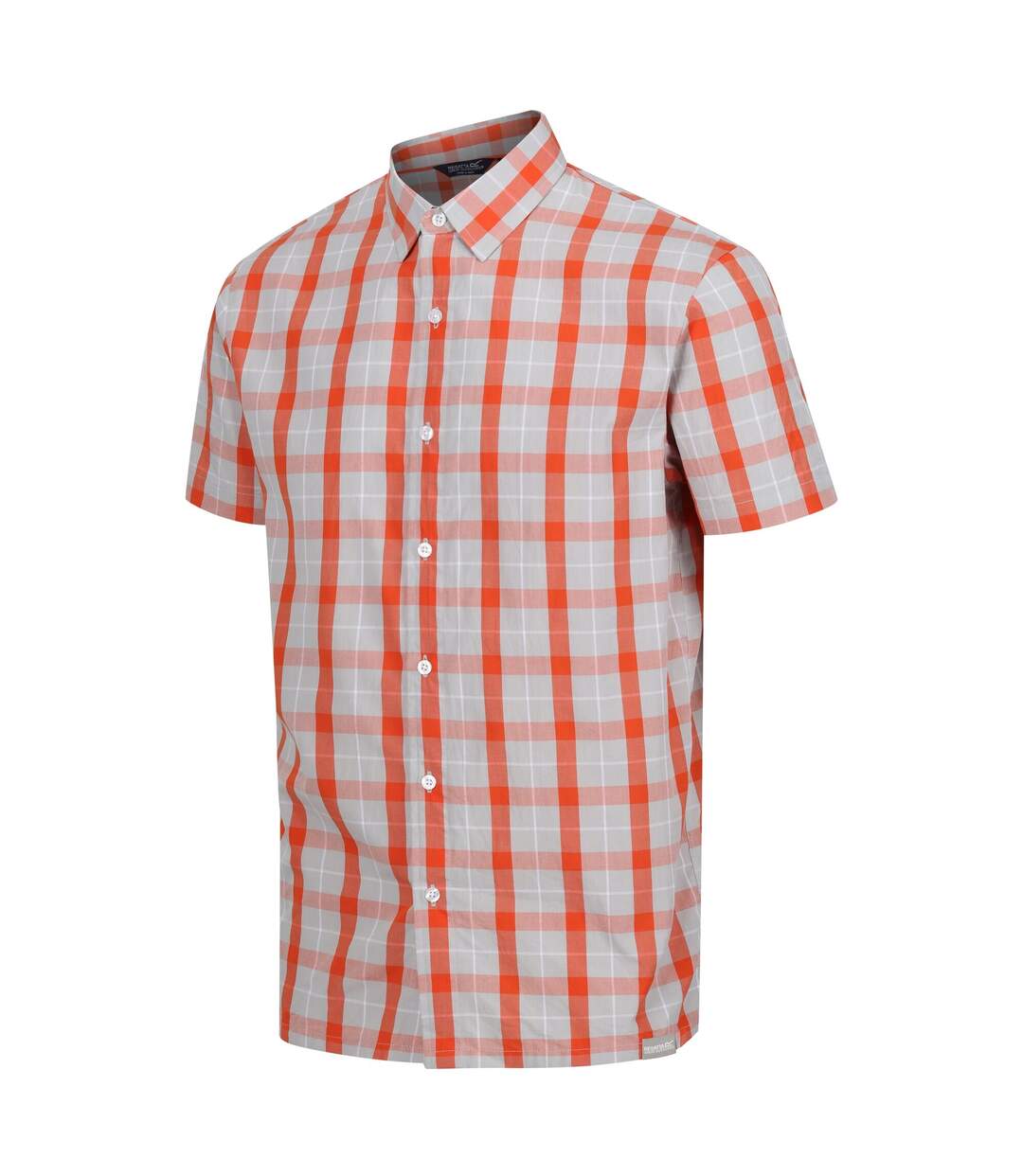 Chemise denmoor homme gris argenté / rouge orangé Regatta