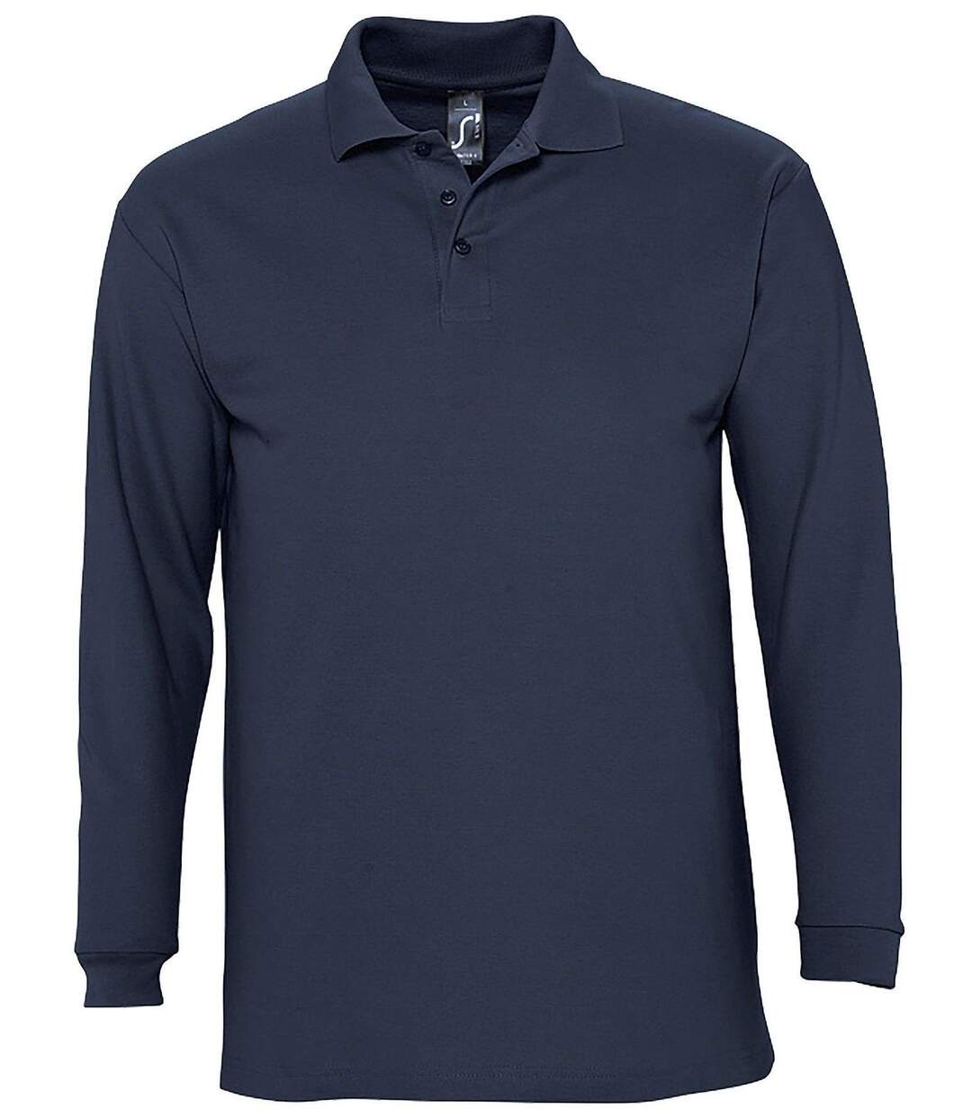 Polo manches longues - Homme - 11353 - bleu marine