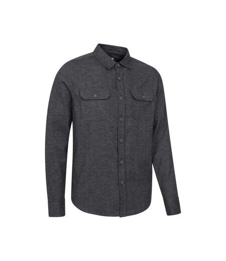 Mens Trace Flannel Long-sleeved Shirt Dark Grey Mountain Warehouse