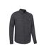 Mens Trace Flannel Long-sleeved Shirt Dark Grey Mountain Warehouse-3