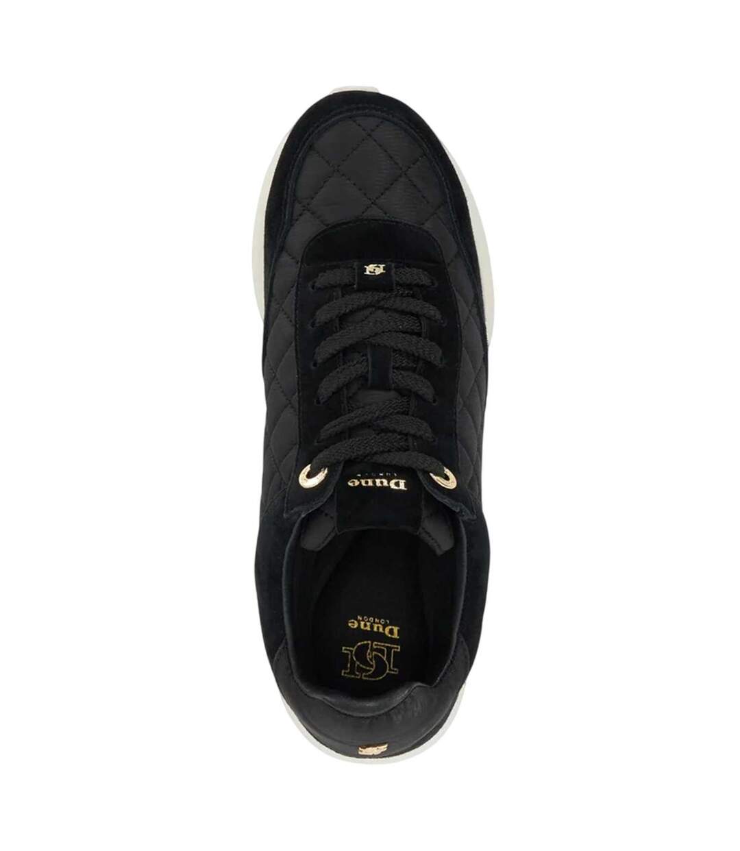 Womens/ladies Everglow Suede Trainers Black Dune London-3