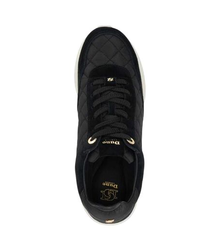 Womens/ladies Everglow Suede Trainers Black Dune London