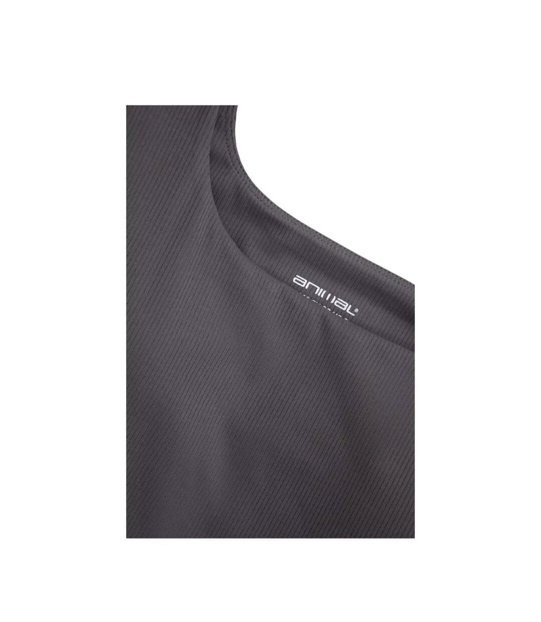 Womens/ladies Laurel Cropped Tank Top Charcoal Animal-3