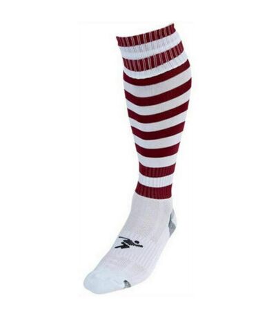 Unisex adult pro hooped football socks white/maroon Precision