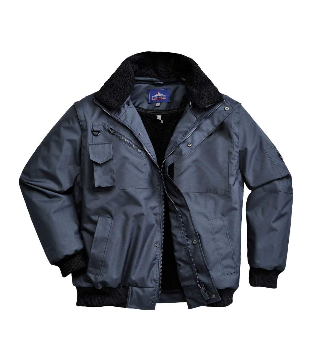 Blouson  pilote imperméable manches amovibles 3-en-1 Portwest Bomber-3