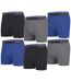 Pack of 6 Men's Plain Boxer Shorts - Black Grey Blue 